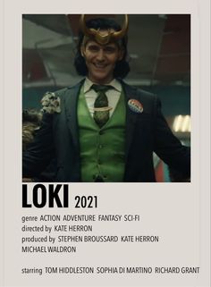 a man in a green suit with horns on his head and the caption loki 2091