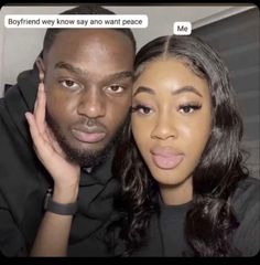 a man and woman are posing for a selfie with the caption'boyfriend, they