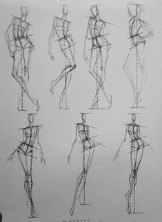 sketches of female body shapes in various positions