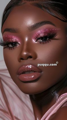 Pretty in Pink: Stunning Pink Eyeshadow Looks to Try Now Sparkly Pink Eye Makeup, Pink Glamour Makeup, Pink And Silver Eyeshadow, Hot Pink Eyeshadow Looks, Black And Pink Makeup, Romantic Eye Makeup, Pink Eyeshadow Looks, Light Pink Eyeshadow