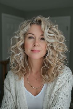 Curly Haircut, Hairstyle Examples, Mom Cut, Elegant Bun, Hair Over 50, Blonde Wavy Hair, Tips Hair, Birthday Hairstyles, Easy Bun Hairstyles