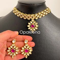 Stylish and exquisite ethnic - South Asian - Indian - Punjabi - Pakistani kundan choker bridal jewelry ruby stone jewelry Wedding guest choker set elegant kundan choker set gold plated kundan necklace set. Perfect gift for Mother's day. Necklace length: 24.7 cms  Necklace width: 4.9 cms String length: 35.5 cms approx Earrings length: 4.7 cms Earrings width: 3 cms Weight: 78 grams GIFT / PERSONALISED MESSAGE: Please provide the message within the NOTE TO SELLER section if you want to send this it Kundan Necklace With Tilla For Anniversary And Festivals, Kundan Chandbali Necklace For Anniversary, Anniversary Kundan Necklace With Tilla Detailing, Chandbali Kundan Necklace For Anniversary, Gold Plated Kundan Choker Necklace, Gold Plated Kundan Choker Necklace As Gift, Gold Plated Kundan Choker Necklace For Gifting, Gift Gold Plated Kundan Choker Necklace, Kundan Jewelry For Diwali Anniversary