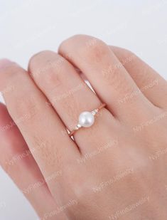 Akoya Pearl engagement ring rose gold Diamond wedding Dainty | Etsy Rose Gold Pearl Ring For Anniversary, Elegant Rose Gold Pearl Ring For Anniversary, Minimalist Diamond Pearl Wedding Ring, Minimalist Diamond Pearl Ring For Wedding, Delicate White Gold Pearl Ring For Anniversary, Elegant Rose Gold Pearl Promise Ring, Classic Rose Gold Pearl Ring For Anniversary, Delicate Rose Gold Pearl Ring For Anniversary, Delicate Rose Gold Round Pearl Ring