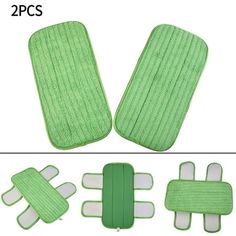 three pieces of green bath mats and two pads