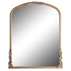 an ornate gold framed mirror on a white background