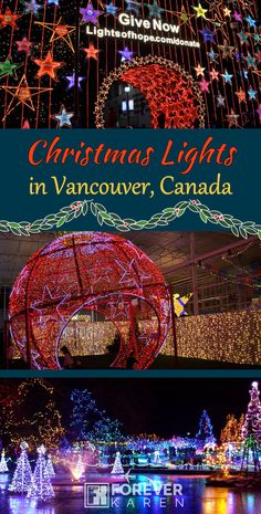 christmas lights in vancouver, canada with text overlay that reads christmas lights in vancouver, canada