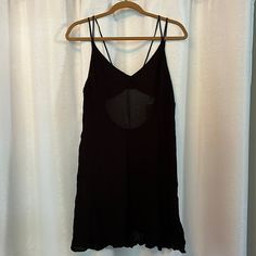 Nwt Out From Under Black Slip Dress/Nightie. Size L Black Dress With Built-in Bra For Night, Black Sheer Camisole Dress, Black Mini Length Slip Dress For Beach, Casual Black Slip Dress For Beach, Summer Mini Dress With Built-in Bra For Night, Black Sheer Slip Dress For Summer, Black Sleeveless Slip Dress For Vacation, Black Casual Camisole Slip Dress, Casual Black Slip Dress For Vacation