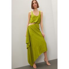 Green jacquard satin (100% Viscose). A-line. Sleeveless. Scoop neck. Side zipper closure. 53" from shoulder to hemline. Made in the USA of imported fabric. Brandon Maxwell, Cutout Maxi Dress, Rent The Runway, Striped Maxi, Closet Designs, Green Stripes, Side Zipper, Scoop Neck, A Line