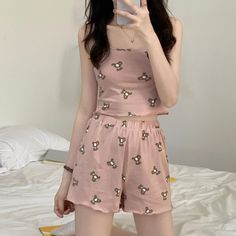 Short Night Dress, Outfit Korean Style, Cute Dress Outfits, House Clothes, Night Dress For Women, Vintage Swimsuits