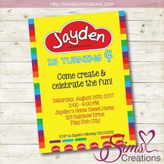 Invitation Play, Galaxy Play Dough, Play Dough Party, Dinosaur Play, Disney Cars Party, Party Ideas For Kids, Playdough Activities