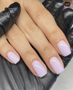 Plain Light Nails, Mail Colors For Short Nails, Neutral Nails Purple, Short Sophisticated Nails, Nail Colors Plain, Short Acrylic Nails Neutral Colors, One Color Gel Nails, Plain Gel Nails Short, Simple Nails Solid Colors