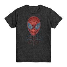 Outfit your superhero with this cool Spiderman graphic t-shirt designed for little and big boys. It's made from a knit cotton-blend with a regular-fit cut, a classic crew neckline, and short sleeves. Team it with jeans and sneakers for everyday adventures. Character: SpidermanClosure Type: Pullover HeadFit: Regular FitNeckline: Crew NeckSleeve Length: Short SleeveFiber Content: 50% Polyester, 50% CottonFabric Description: KnitCare: Machine Wash, Tumble DryCountry of Origin: Imported Cool Spiderman, Spiderman Graphic, Black Husky, Tops Graphic, Everyday Adventures, Big Boy, Knit Cotton, Crew Neck Tee, Cotton Knit