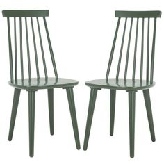 two green chairs sitting next to each other