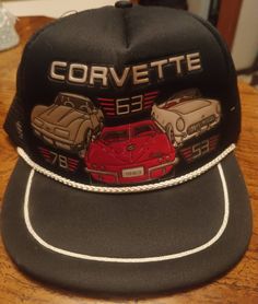 True vintage trucker hat. Minty. 1980's . Corvette 1953 1978 Corvette 1963 Split Window. Wear this to the next meet or cat show. No sales outside the USA. Vintage Flat Bill Baseball Cap, Black Vintage 5-panel Trucker Hat, Vintage Black 5-panel Trucker Hat, Vintage Adjustable Visor Snapback Hat, Vintage Adjustable Trucker Hat Baseball Cap, Vintage Adjustable Trucker Baseball Cap, Vintage Black Snapback Hat, Black Retro Trucker Hat, Vintage Adjustable Snapback Trucker Hat