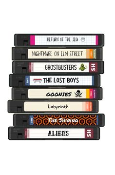 Stack of VHS / video tapes of movies from the 80s Stack Of Cassette Tapes, Stack Of Vhs Tapes, Stacked Cassette Tapes, Vhs Cassette Art, Vhs Tapes Drawing, Casette Poster, Vhs Tape Art, Movie Tape Film, Vhs Tape Tattoo