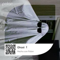 an image of a ghost in the background with qr code on it and text that reads ghost