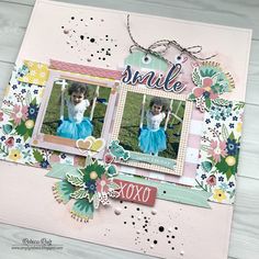 One Picture Scrapbook Layouts, Family Scrapbook Layouts, Scrapbooking Kids, Project Life Scrapbook, 12x12 Scrapbook Layouts, Maggie Holmes, Picture Layouts, Simple Scrapbook