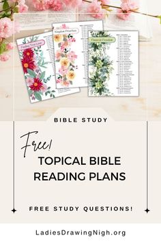 the free printable bible reading plans with pink flowers