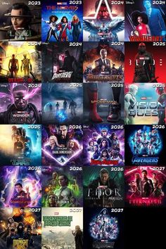 the avengers movie posters are all different colors