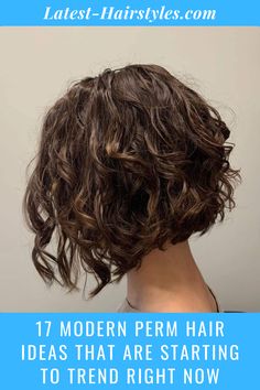 Loose Curl Perms For Medium Length Hair, Spiral Perms On Short Hair, Short Hair With Perm Curls, 2b Curls Short Hair, Chin Length Hair Perm, Bob With A Perm, Permed Hairstyles Medium Thick Hair, Short Permed Hairstyles Soft Curls, Womens Permed Hair