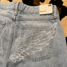 Never Worn, Still Have Tags On Them. I Wanted To Like Them But Unfortunately They Just Don’t Look Good On Me. High Waisted. Estimated 32 Inseam. Super Cute Angel Wings On The Back! One Small Imperfection Towards The Bottom Of The Leg, Not Very Noticeable At All When Worn. White Y2k Jeans For Summer, High Waist Jeans With Graphic Print For Summer, Summer High Waist Jeans With Graphic Print, High Waist Graphic Print Jeans For Summer, Forever 21 High Waist Streetwear Bottoms, Trendy Mid-rise Jeans By Forever 21, Forever 21 Casual Streetwear Bottoms, Forever 21 Trendy Streetwear Bottoms, Trendy Streetwear Bottoms From Forever 21