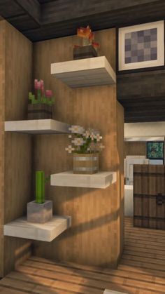 Minecraft Outside House Decor, Minecraft Building Ideas Decor, Minecraft House How To Build, Windows In Minecraft, Minecraft House Bedroom, Minecraft Cottage Decor, Minecraft Tree House Interior, Minecraft Oasis House, Minecraft Wood Combinations