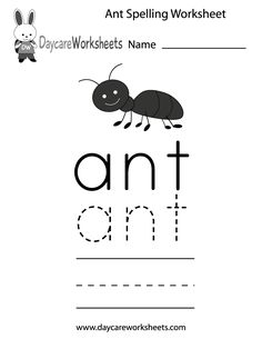 an ant worksheet with the word ant on it, in black and white