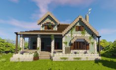 Chalet Minecraft, Big Minecraft Houses, Minecraft Cool, Villa Minecraft, Modern Minecraft Houses, Minecraft Houses Survival