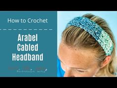 a woman wearing a headband with the words how to crochet