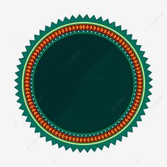 a green circle with red and yellow designs on it, round, frame, decoration png and psd