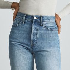 Women’s Rigid Way-High Jean - Vintage Light Wash | Everlane High Rise Everlane Bottoms For Everyday, Everlane High Rise Bottoms For Everyday, Everyday High Rise Bottoms By Everlane, Classic High Rise Bottoms For Everyday, Fitted Cotton Bottoms By Everlane, Vintage Lighting, High Jeans, Mom Jeans, Most Beautiful