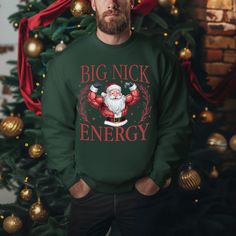 Big Nick Energy Sweatshirt, Funny Christmas Shirts, Funny Holiday T-Shirt, Funny Santa Sweater, Christmas Shirts, Very Merry Christmas Party  HOW TO PLACE AN ORDER  ➤ Carefully review all listing photos. ➤ Select your desired size and color from the dropdown menus. ➤ Choose the quantity you'd like to order. ➤ Click the "Add to Cart" button. ➤ Fill out the personalization box if applicable. ➤ You can continue shopping for more items or proceed to complete your checkout. ➤ Click "Proceed to Checko Christmas Shirts Funny, Big Nick Energy, Santa Sweater, Very Merry Christmas Party, Funny Santa, Funny Holiday, Funny Christmas Shirts, Holiday Humor, Very Merry Christmas