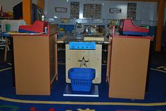 the children's play area is clean and ready to be used