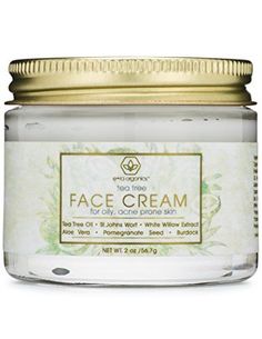 Tea Tree Oil Cream For Oily, Acne Prone Skin 2oz Natural ... Tea Tree Cream, Tea Tree Oil Uses, Tea Tree Oil Face, Oily Acne Prone Skin, Tea Tree Oil For Acne, Acne Prone Skin Care, Skin Tea, Homemade Moisturizer, Organic Facial