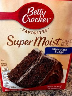 a package of betty crocker's favorites super moist cake mix on a counter