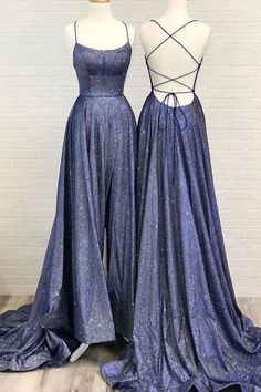 Sparkly Prom Dresses Long, Xv Dresses, Nice Hairstyles, School Event Dress, Sparkle Prom Dress, Sparkly Prom Dresses, Prom Dresses With Pockets, Spaghetti Strap Prom Dress, Homecoming Dresses Long