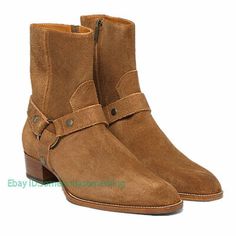 (eBay) Find many great new & used options and get the best deals for Mens Real Suede Leather Chelsea Boots Ankle Pointy Toe Low Heel Zipper Shoes at the best online prices at eBay! Free shipping for many products! Botas Outfit, Chelsea Shoes, Gothic Shoes, Botas Chelsea, High Ankle Boots, Harness Boots, Zipper Boots, Leather Chelsea Boots, Mens Winter Fashion