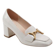 PRICES MAY VARY. The Lucien Bandolino loafer is a twist on a classic loafer. Look great in this fashion-forward chic block heel pump loafer. Also, let your feet feel good day to night with the cushioned footbed. Square Toe Slip on Closure 2.44" Heel Height Loafer Pumps, Ivory Pumps, Block Heel Loafers, Mens Trends, Luxe Gifts, Heeled Loafers, Women Trends, Toe Designs, Bold Fashion