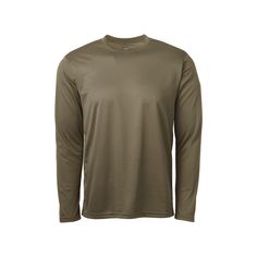 a men's long - sleeved t - shirt in khaki green