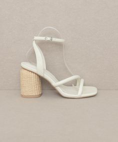 Alaia - Strappy Raffia Heel Sandal -  - KKE Originals - MOD&SOUL Heel Care, Lake Days, Shoe Brushes, Wrap Heels, Beach Vacations, Comfortable Heels, Heel Sandal, Block Heels Sandal, Chunky Heels