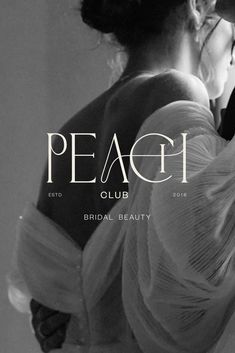 a black and white photo of a woman in a dress with the words peace club on it