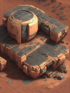 an image of a futuristic building in the desert