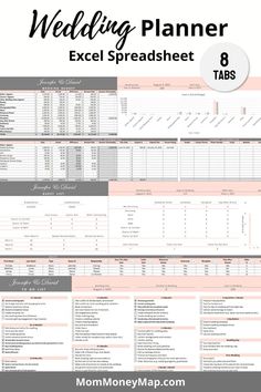 the wedding planner excel spreadsheet 3 tabs