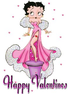 a valentine's day card with an angel in a pink dress on top of a bucket