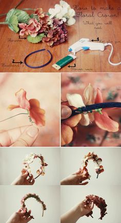 Floral Crown | 47 Gorgeous Wedding Headpiece Ideas For the flower girls Making Flower Crowns, Headpiece Ideas, Diy Floral Crown, Floral Headband Wedding, Crown Diy, Diy Flower Crown, Flower Crown Headband, Headband Wedding, Floral Headband