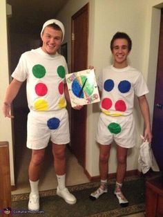 two people dressed up as clowns for halloween