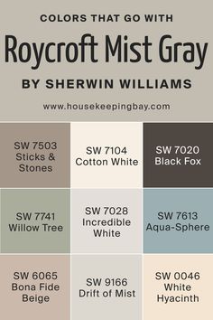 the colors that go with royal mist gray by sherylin williams