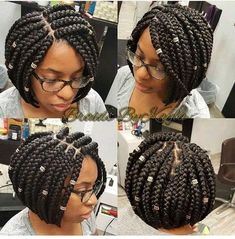 Alicia Braids, Bob Box Braids Styles, Braided Bob, Braids Bob, Box Braids Bob, Large Box Braids, Bob Braids Hairstyles, Big Box Braids