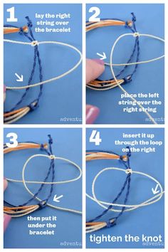 instructions to make a bracelet with rope and beads