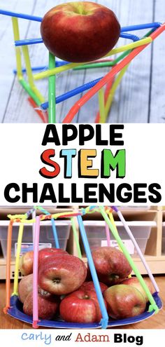 Steam Apple Activities, Apple Stem Activities First Grade, Tower Stem Challenge, Pax Ideas, Making Applesauce, Apple Science Experiments, Apple Science